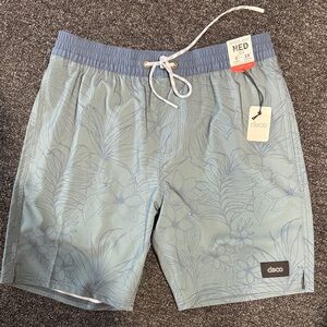 Men’s Light Blue Floral Swim Trunks - Medium